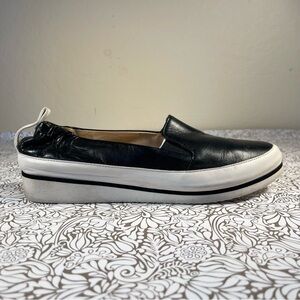 Ron White Nell Leather Wedge Platform Slip Ons